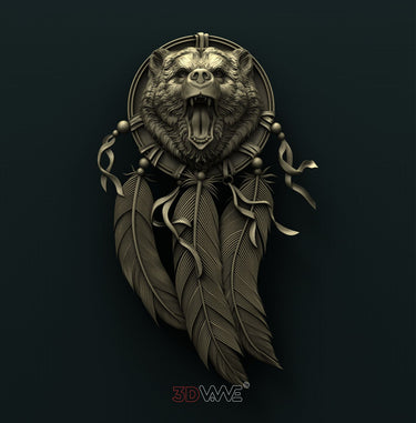 BEAR DREAM CATCHER 3D STL 3DWave
